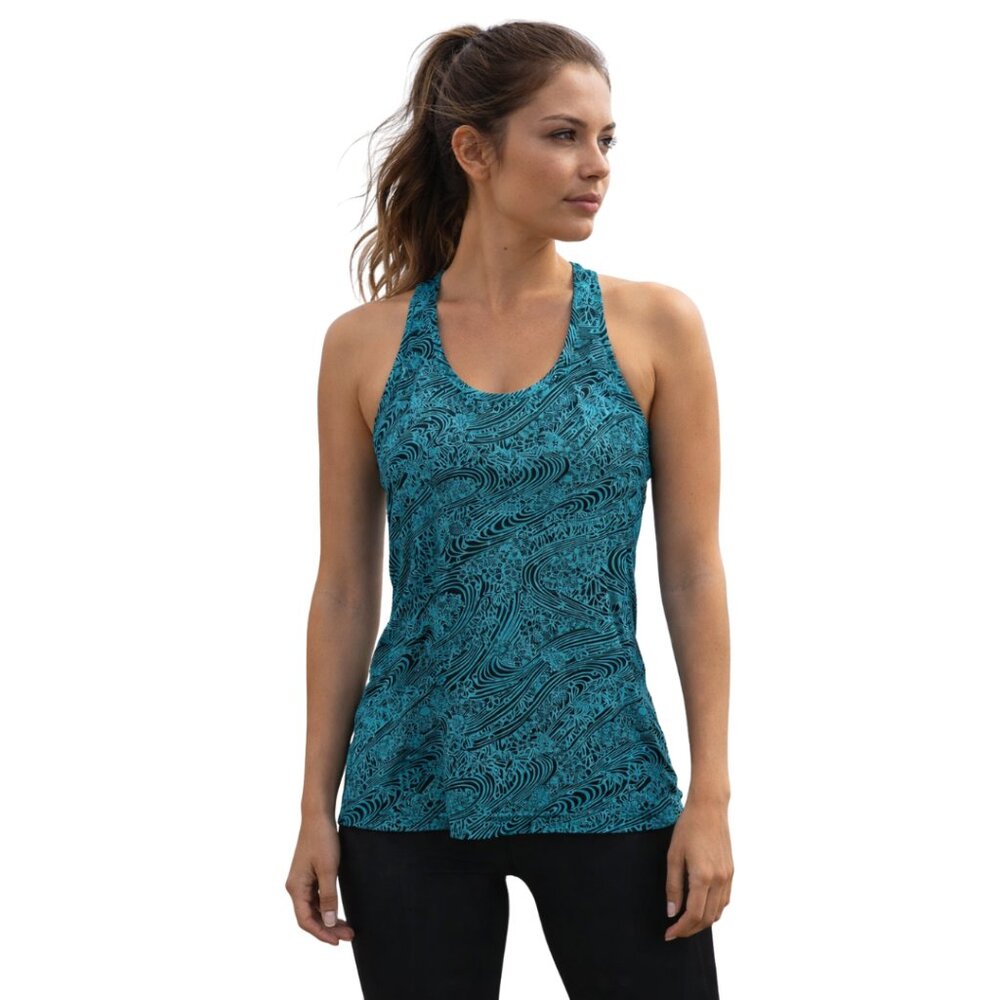 Lululemon Cool Racerback II Tank Top in the Kitakami Viridian Green Medium